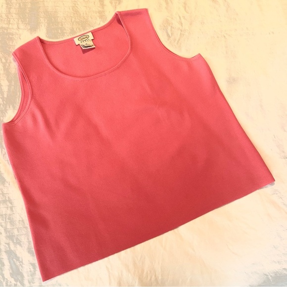 Talbots Shell Sweater Coral Pink Sleeveless Knit Blend Scoop Neck Plus size 1X - Picture 9 of 14